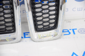 Radiator grill grill Jeep Cherokee KL 14-18 prerest chrome set 7 pcs, butt on 1 and 7 grill