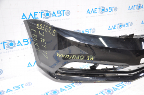 Bare front bumper VW Jetta 15-18 USA black, no fragments, cracks, sawed, fasteners torn off