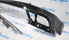Bare front bumper VW Jetta 15-18 USA black, no fragments, cracks, sawed, fasteners torn off