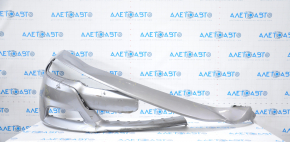 Bare front bumper Dodge Charger 15-23 rest silver, torn off left, lower and central part, dented, scratches, broken fasteners