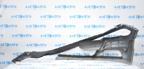 Bare front bumper Dodge Charger 15-23 rest silver, torn off left, lower and central part, dented, scratches, broken fasteners