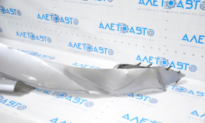 Bare front bumper Dodge Charger 15-23 rest silver, torn off left, lower and central part, dented, scratches, broken fasteners