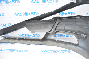 Bare front bumper Dodge Charger 15-23 rest silver, torn off left, lower and central part, dented, scratches, broken fasteners