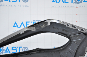 Bare front bumper Dodge Charger 15-23 rest silver, torn off left, lower and central part, dented, scratches, broken fasteners