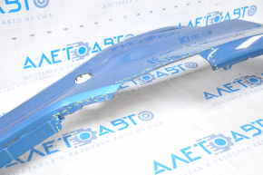 Front bumper bare Hyundai Tucson 16-18 blue, missing left part, torn off fasteners, dented