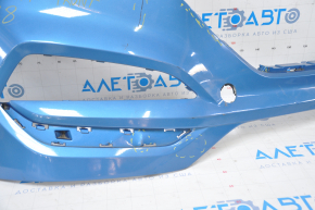 Front bumper bare Hyundai Tucson 16-18 blue, missing left part, torn off fasteners, dented