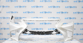 Bare front bumper Lexus LS500 18-20 white no fragment on the left, broken fasteners, tears, dented, scratches, made