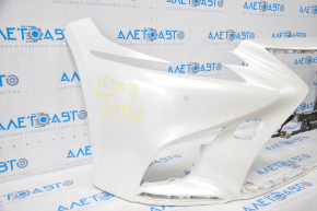 Bare front bumper Lexus LS500 18-20 white no fragment on the left, broken fasteners, tears, dented, scratches, made