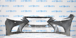 Bare front bumper Lexus LS500 18-20 white no fragment on the left, broken fasteners, tears, dented, scratches, made