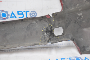 Front bumper bare Toyota Highlander 14-16 red missing left part, dented, tears, made