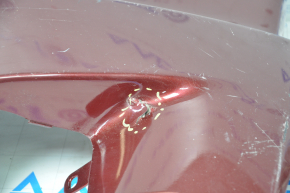 Front bumper bare Toyota Highlander 14-16 red missing left part, dented, tears, made