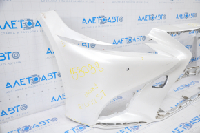 Bare front bumper Lexus LS500 18-20 white no left part, dented, fractures, broken fasteners, sawed