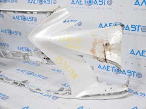 Bare front bumper Lexus LS500 18-20 white no left part, dented, fractures, broken fasteners, sawed