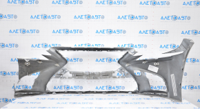 Bare front bumper Lexus LS500 18-20 white no left part, dented, fractures, broken fasteners, sawed