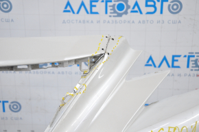 Bare front bumper Lexus LS500 18-20 white no left part, dented, fractures, broken fasteners, sawed