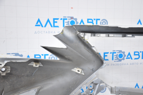 Bare front bumper Lexus LS500 18-20 white no left part, dented, fractures, broken fasteners, sawed