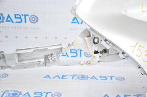 Bare front bumper Lexus LS500 18-20 white no left part, dented, fractures, broken fasteners, sawed