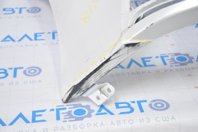 Bare front bumper Lexus LS500 18-20 white no left part, dented, fractures, broken fasteners, sawed