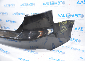 Rear bumper bare Ford Focus mk3 15-18 rest 4d black dented on the left, broken fasteners