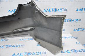 Rear bumper bare Hyundai Sonata 15-17 silver, right part is dented, fasteners are broken, dents, fractures