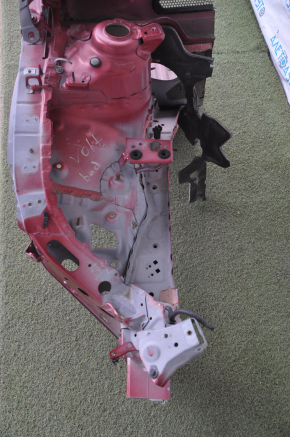 Front right quarter Chevrolet Volt 11-15 red with central pillar, dented