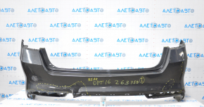 Bare rear bumper Kia Optima 16-18 pre-rest without parking sensors, graphite, torn fasteners, dented, tears