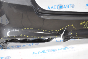 Bare rear bumper Kia Optima 16-18 pre-rest without parking sensors, graphite, torn fasteners, dented, tears