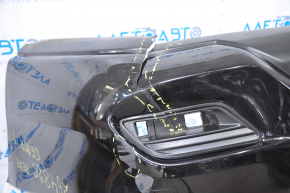 Bare rear bumper Nissan Sentra 16-19 rest black tear at the bottom, torn fasteners, sawed corner, dented