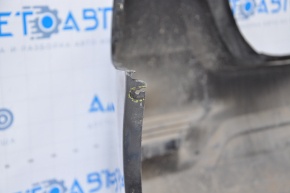 Bare rear bumper Nissan Sentra 16-19 rest black tear at the bottom, torn fasteners, sawed corner, dented