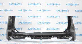 Rear bumper bare Ford Edge 15-18 pre-rest without parking sensors black, missing fragment on the right, broken fasteners
