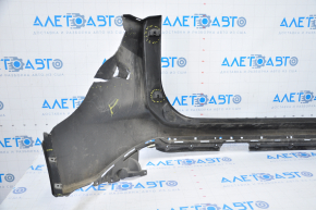 Rear bumper bare Ford Edge 15-18 pre-rest without parking sensors black, missing fragment on the right, broken fasteners