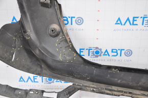 Rear bumper bare Lincoln MKC 15-19 black, missing right part, broken fasteners, dented, scratches
