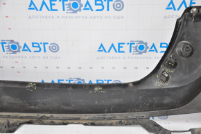 Rear bumper bare Lincoln MKC 15-19 black, missing right part, broken fasteners, dented, scratches