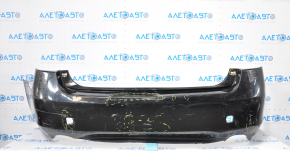 Bare rear bumper for Lexus GS300 GS350 GS430 GS450h 06-07 without parking sensors, black, dented, missing fragment at the bottom, broken fasteners, non-factory holes