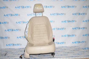 Passenger seat VW Passat b7 12-15 USA without airbag, leather beige, electric, shot