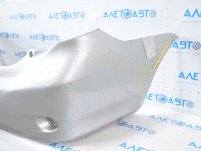 Rear bumper bare Toyota Corolla e15 06-07 silver dented, torn, fasteners torn