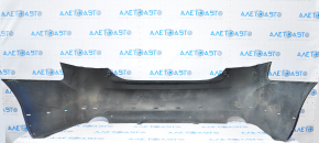 The rear bumper is bare, Toyota Camry v40 07-11 3.5 SE blue, dented, torn, with broken fasteners.