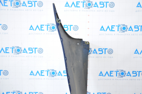 The rear bumper is bare, Toyota Camry v40 07-11 3.5 SE blue, dented, torn, with broken fasteners.