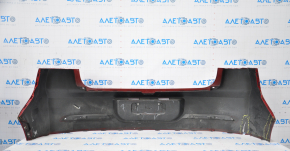 Rear bumper bare Chevrolet Volt 11-15 red broken fasteners, dented on the left, tears