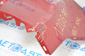 Rear bumper bare Chevrolet Volt 11-15 red broken fasteners, dented on the left, tears