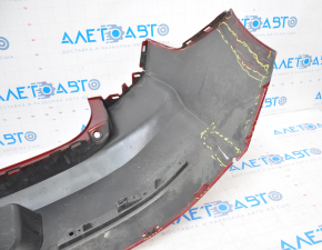 Rear bumper bare Chevrolet Volt 11-15 red broken fasteners, dented on the left, tears