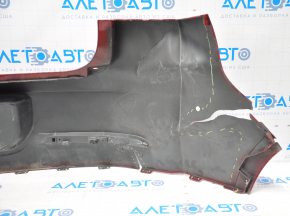 Rear bumper bare Chevrolet Volt 11-15 red dented and torn on the left, fasteners torn, fasteners torn on the right