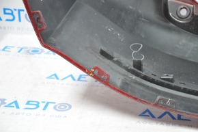 Rear bumper bare Chevrolet Volt 11-15 red dented and torn on the left, fasteners torn, fasteners torn on the right