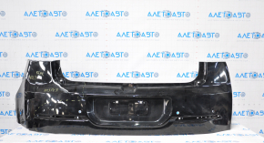 Rear bare bumper Chevrolet Volt 11-15 for parking sensors black, dented and torn on the left, broken fasteners