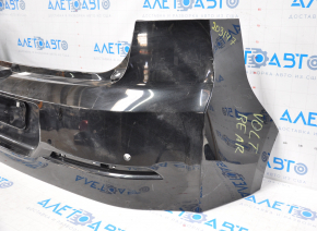 Rear bare bumper Chevrolet Volt 11-15 for parking sensors black, dented and torn on the left, broken fasteners