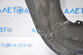 The rear bumper is bare, Nissan Rogue 14-16 blue, the left side is torn, the fasteners are torn, there is a dent in the center, and there are scratches.