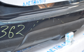 The rear bumper is bare, Nissan Rogue 14-16 blue, the left side is torn, the fasteners are torn, there is a dent in the center, and there are scratches.