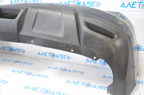 The rear bumper is bare, Nissan Rogue 14-16 blue, the left side is torn, the fasteners are torn, there is a dent in the center, and there are scratches.