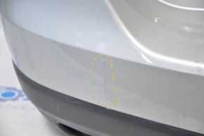Rear bumper bare Nissan Rogue 14-16 silver no right part, dent, worn bottom