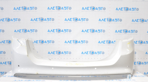 Rear bumper bare Ford Fusion mk5 13-18 for parking sensors, white, tears, dented corner, broken fasteners